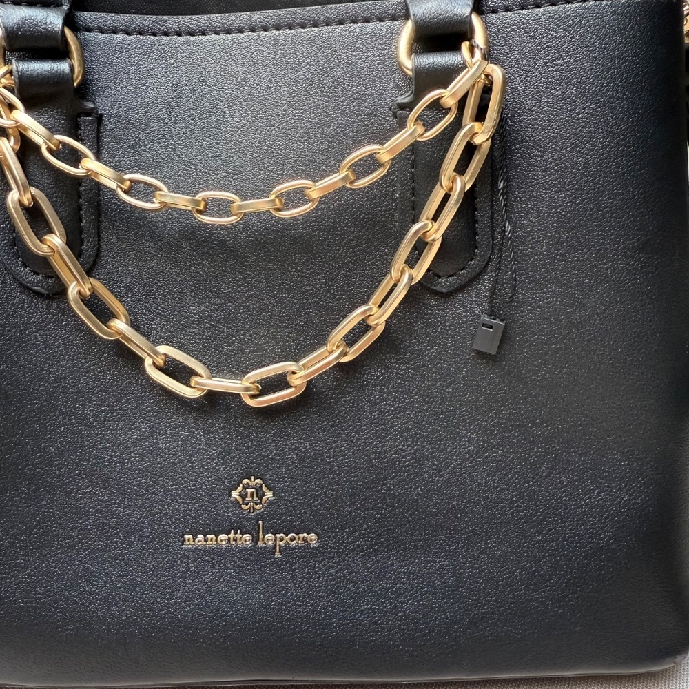 Nanette Lepore Black Valle Convertible Satchel Never Used - Picture 2 of 11